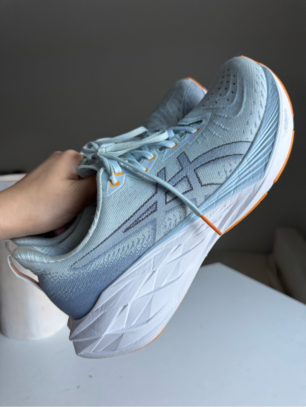ASICS Novablast 3 Running Shoes Light Blue Orange – Men’s Size 10 - Picture 6 of 15